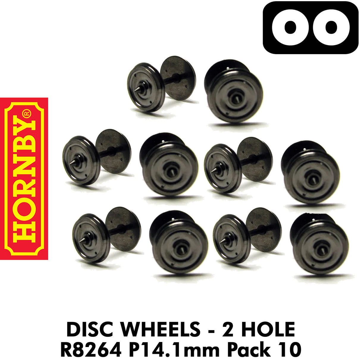 OO Gauge Coach Wheels & Axels 14.1mm - 10 Pack | Hornby | R8264