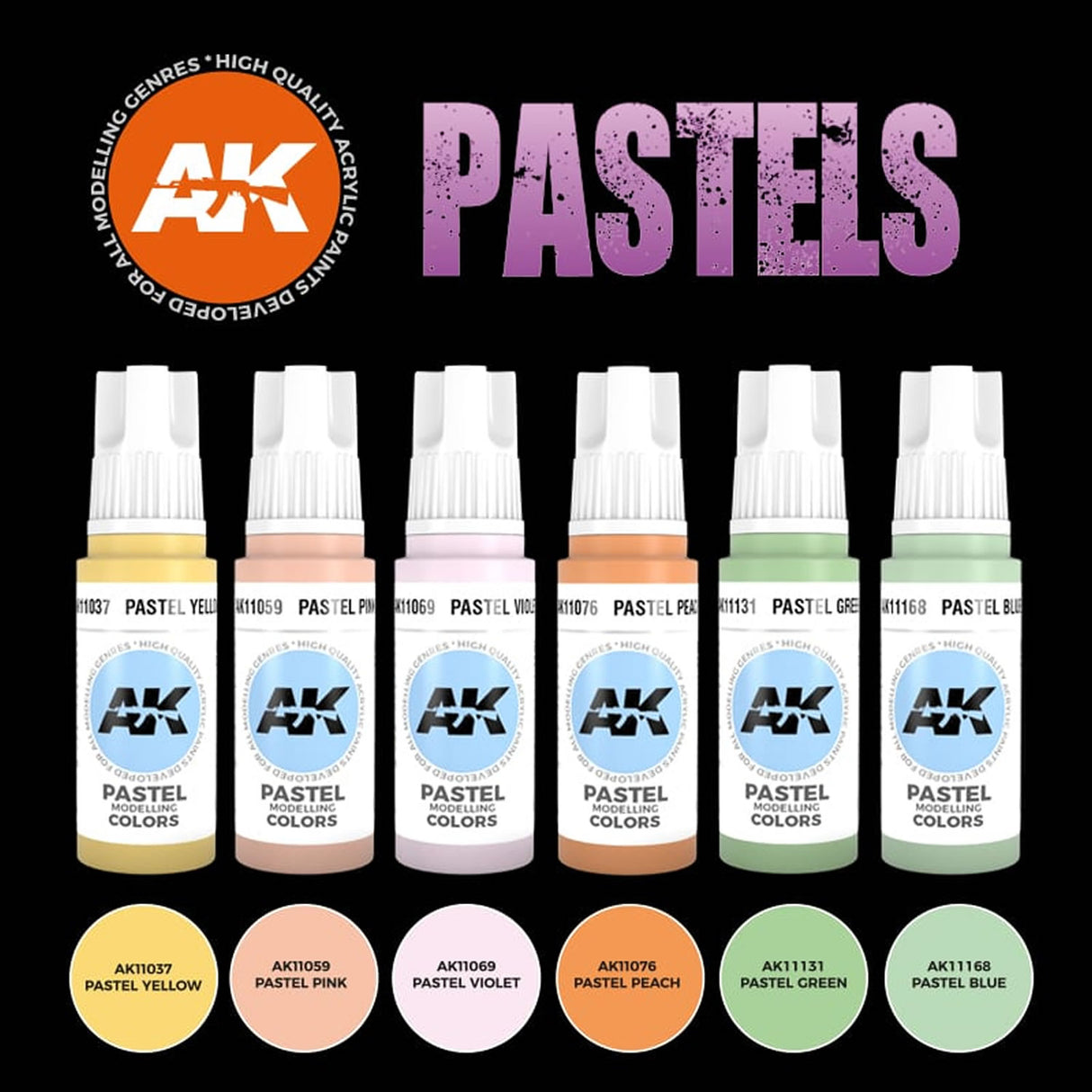 Pastels Colours - 3G Acrylic Paint x 6 | AK interactive | AK11607