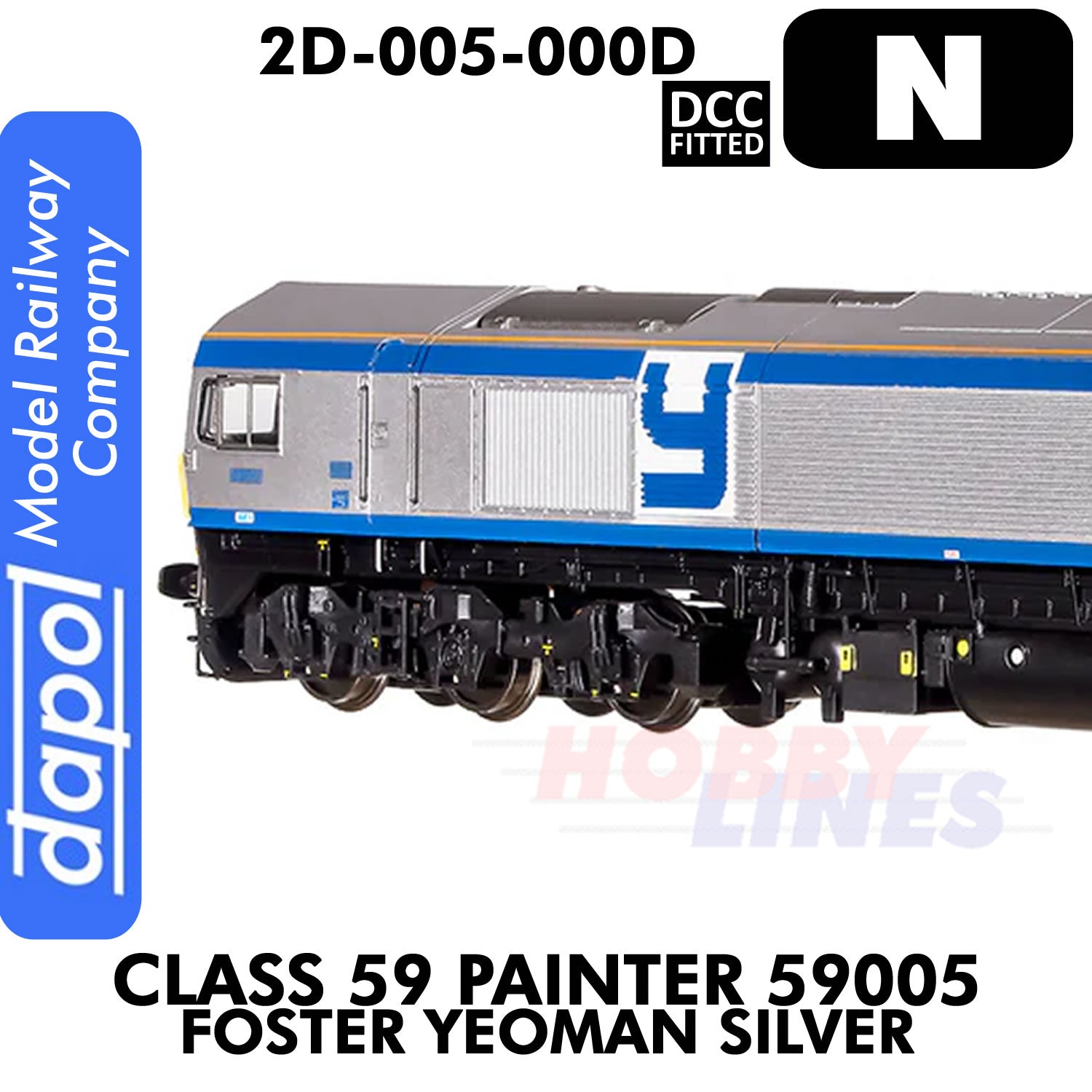 Class 59 Painter 59005 Foster Yeoman Silver - DCC Fitted | Dapol |2D-005-000D