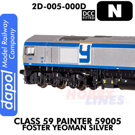Class 59 Painter 59005 Foster Yeoman Silver - DCC Fitted | Dapol |2D-005-000D