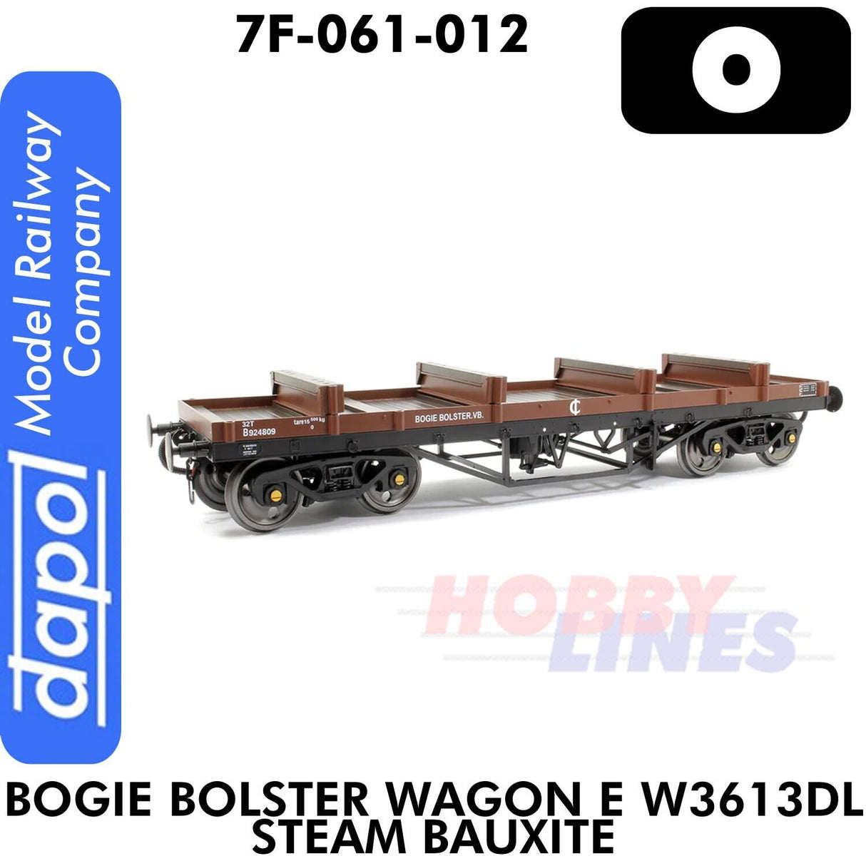 Bogie Bolster Wagon E W3613DL Steam Bauxite | Dapol | 7F-061-012
