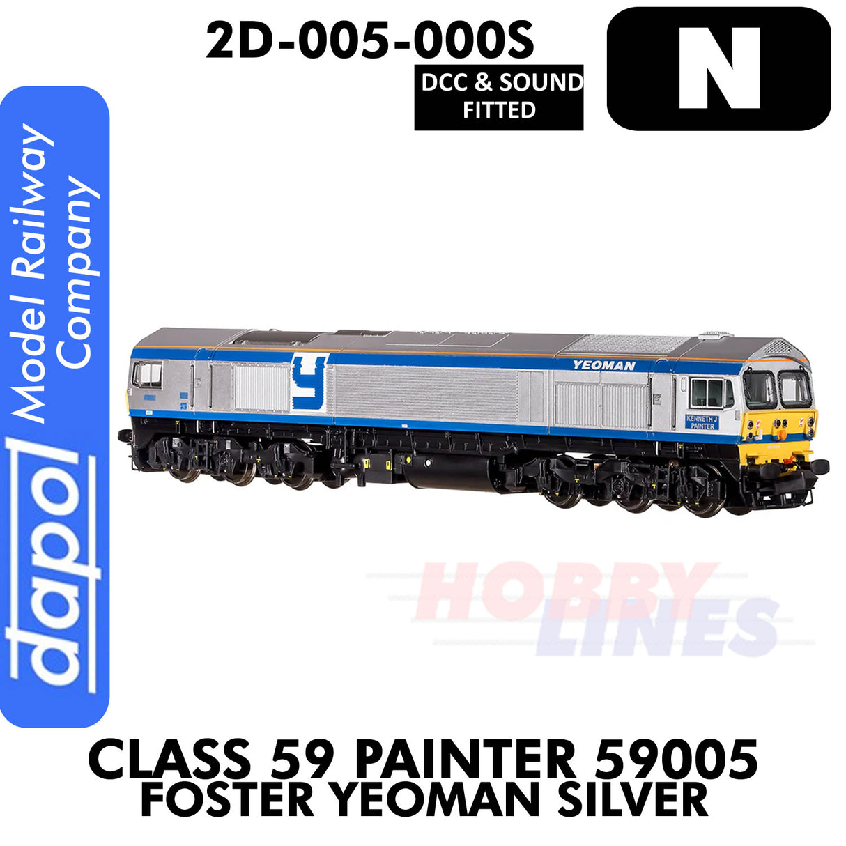 Class 59 Painter 59005 Foster Yeoman Silver - DCC & Sound | Dapol | 2D-005-000S