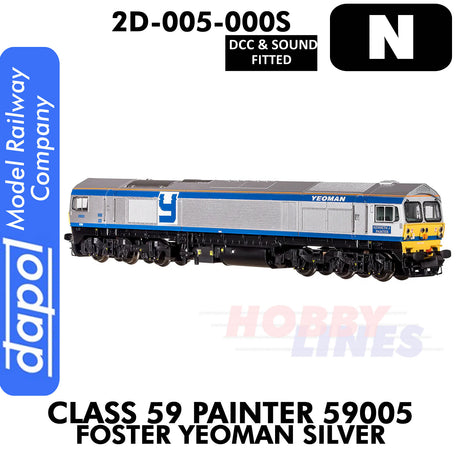 Class 59 Painter 59005 Foster Yeoman Silver - DCC & Sound | Dapol | 2D-005-000S