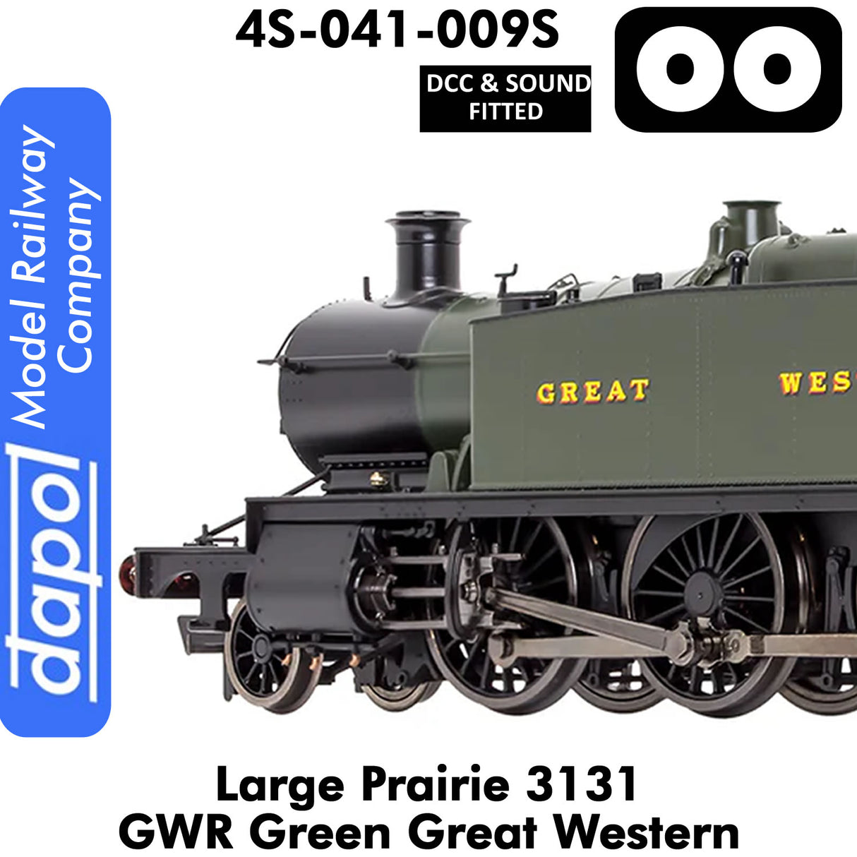 LARGE PRAIRIE 3131 GWR DCC & Sound Steam Locomotive |  Dapol | 4S-041-009S