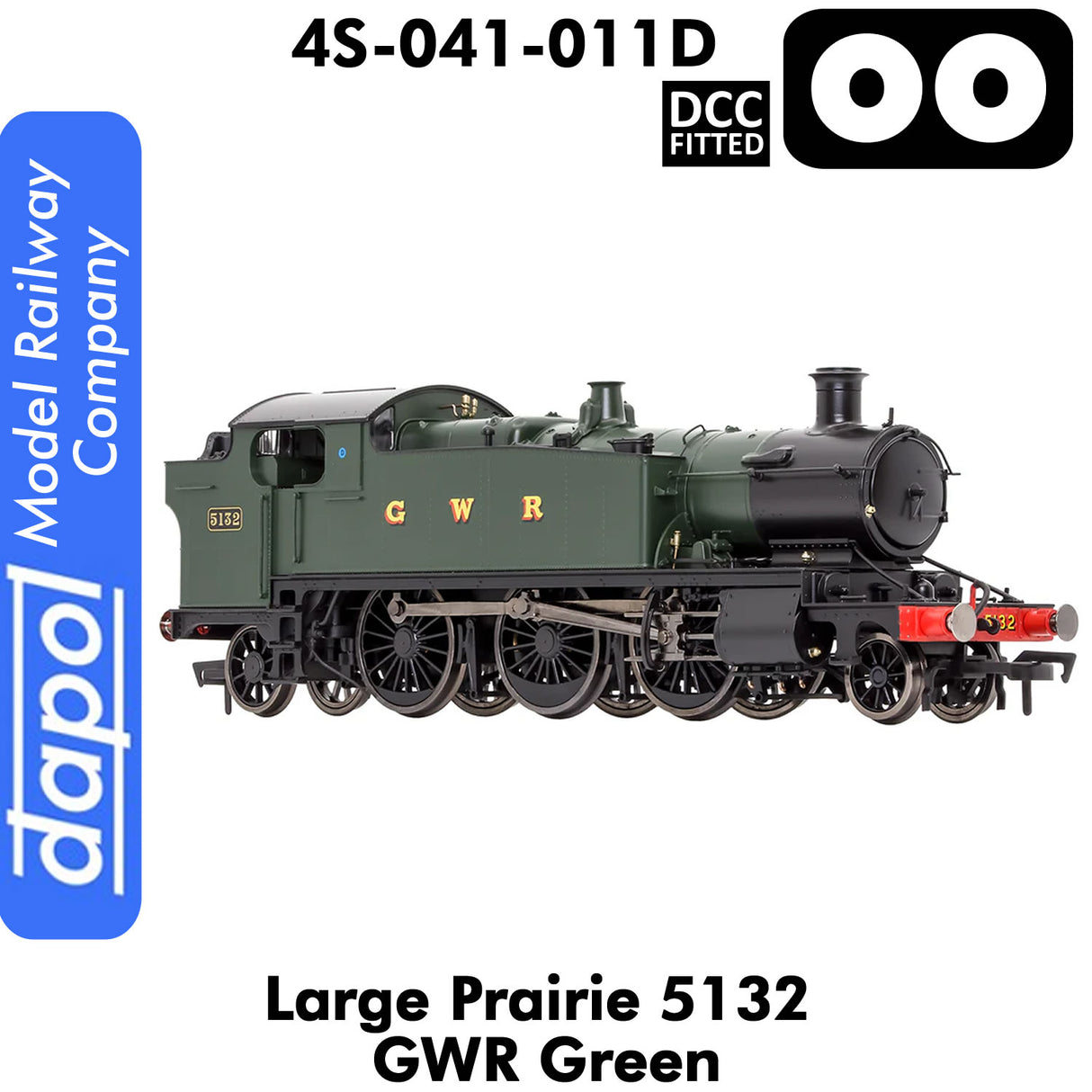 LARGE PRAIRIE 5132 GWR Green DCC Fitted Steam Locomotive | Dapol | 4S-041-011D
