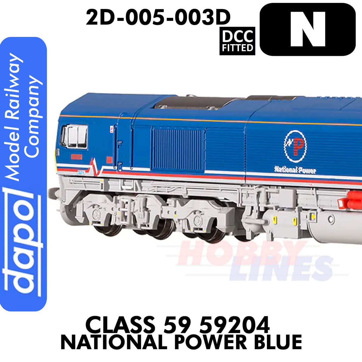 Class 59 59204 National Power Blue - DCC Fitted | Dapol | 2D-005-003D