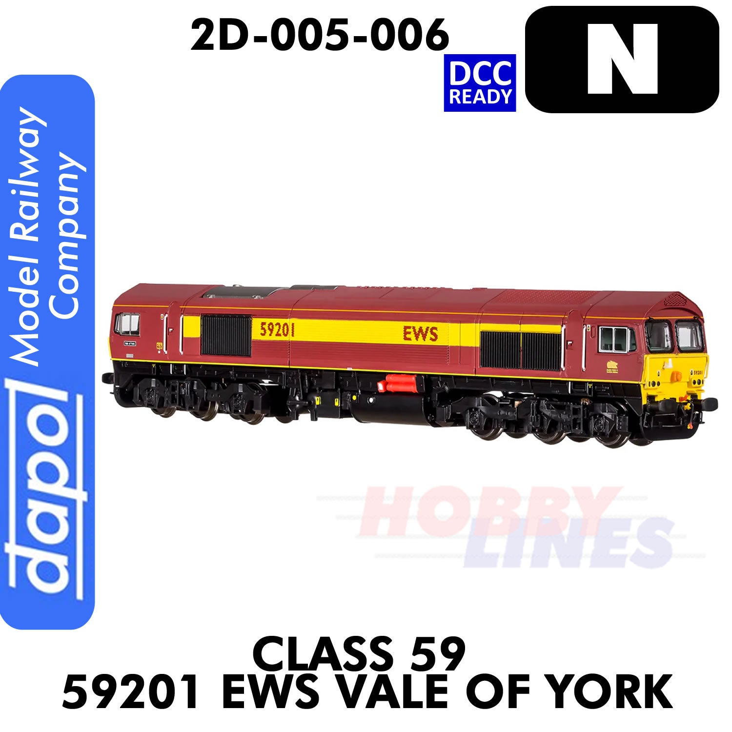 Class 59 59201 EWS Vale of York  - DCC Ready | Dapol |  2D-005-006