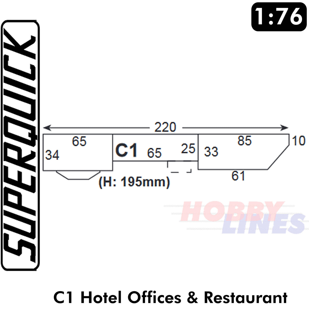HOTEL OFFICES RESTAURANT C1 1:72 OO HO Railway Building Series C C01 SuperQuick