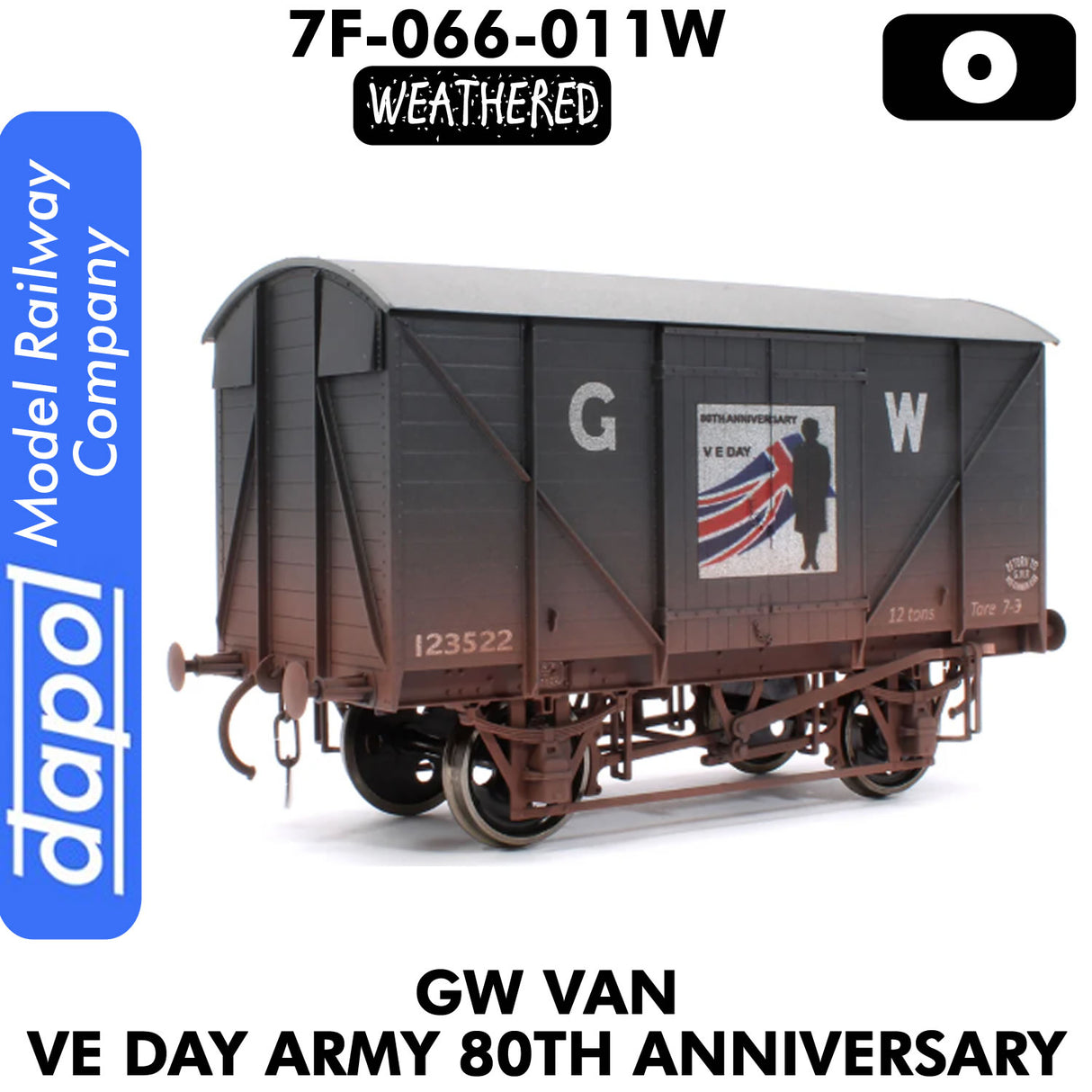 GW Van VE DAY ARMY 80th ANNIVERSARY WEATHERED 1:43 O Dapol 7F-066-011W