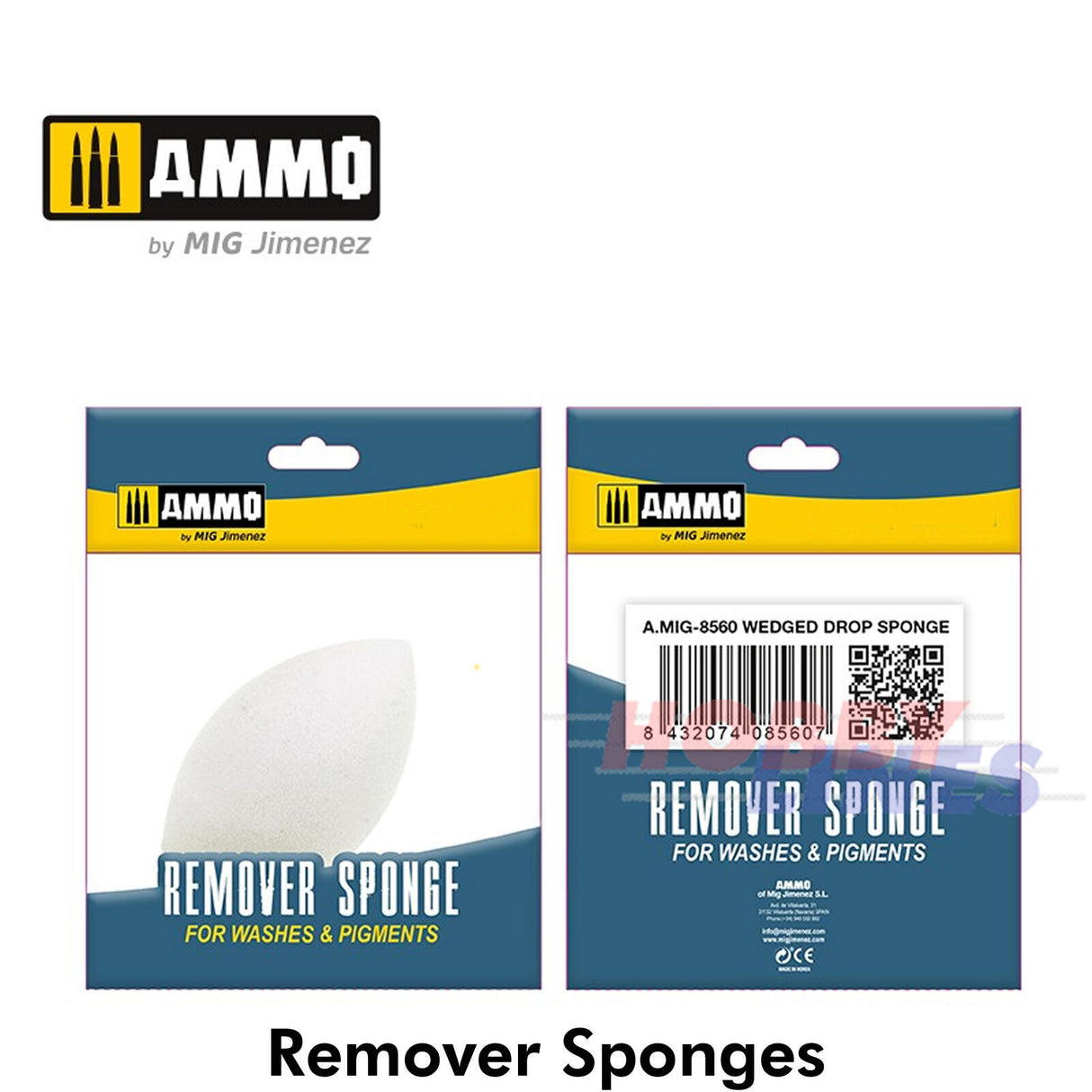REMOVER SPONGE Range Pigment Washes Wedged Round Teardrop Ammo by Mig Jimenez