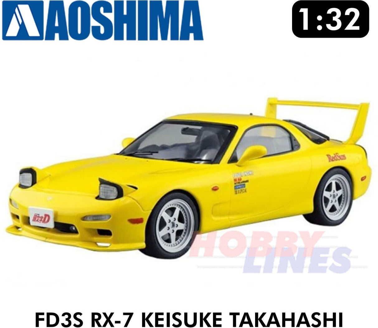 MAZDA RX-7 FD3S KEISUKE TAKAHASH "Initial D" 1:32 scale model kit Aoshima 00899