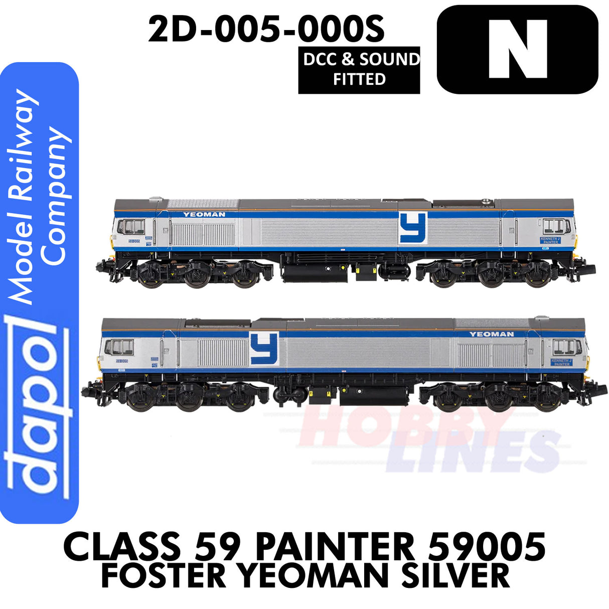 Class 59 Painter 59005 Foster Yeoman Silver - DCC & Sound | Dapol | 2D-005-000S