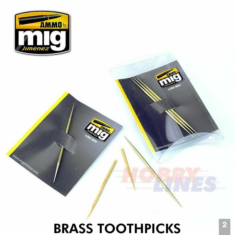 BRASS TOOTHPICKS 3 pieces High Quality Machined Brass AMMO Mig Jimenez Mig8026