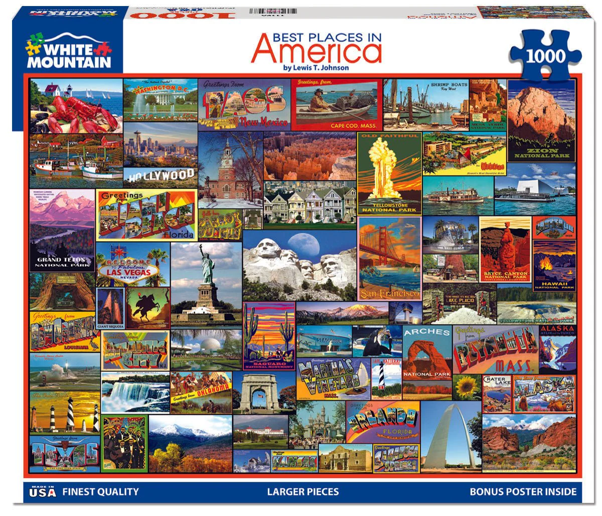 Best Places in America - 1000pc Puzzle | White Mountain | 1119pz
