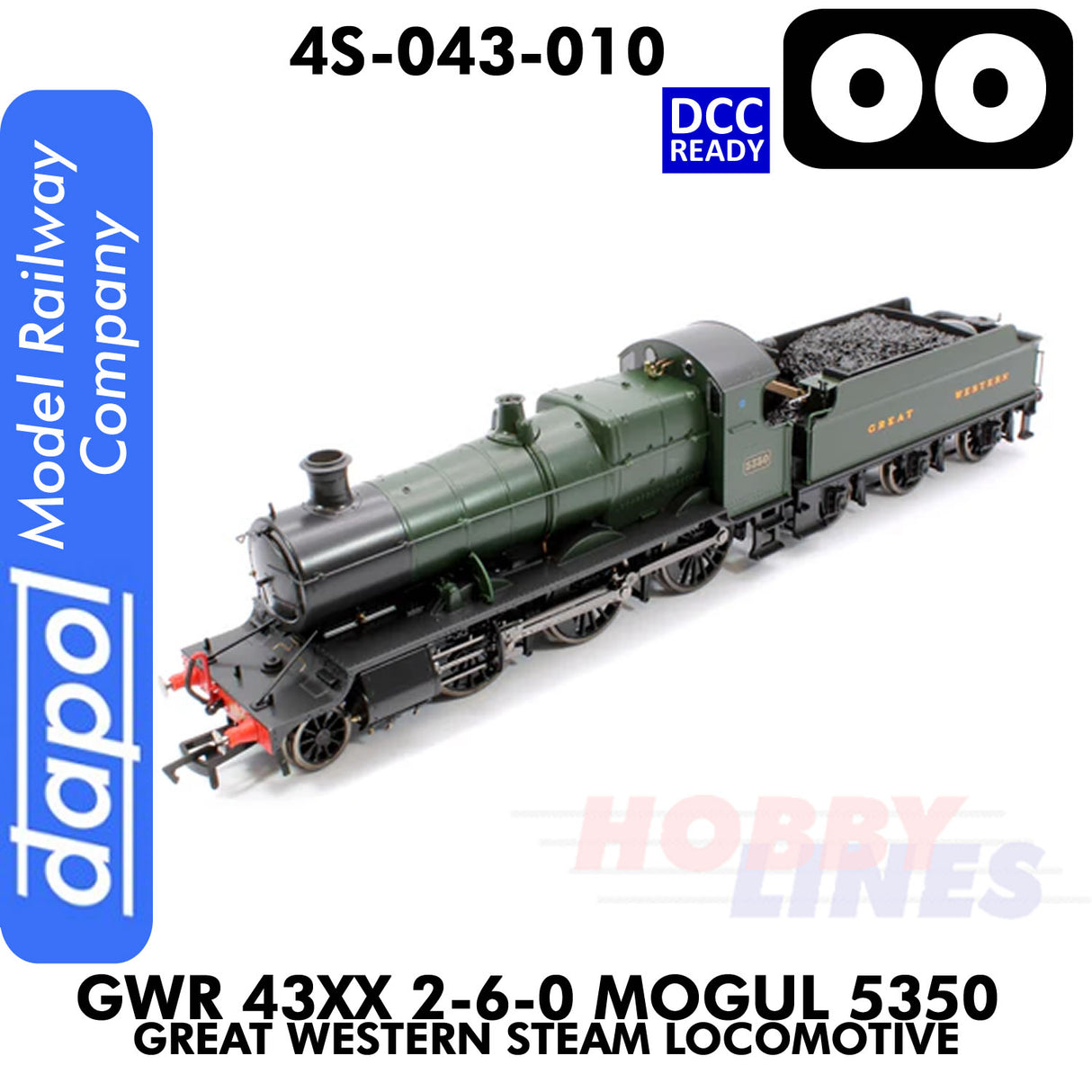 Great Western Railway - 43xx 2-6-0 Mogul 5350 - DCC Ready - 1:76 OO | Dapol | 4S-043-0010