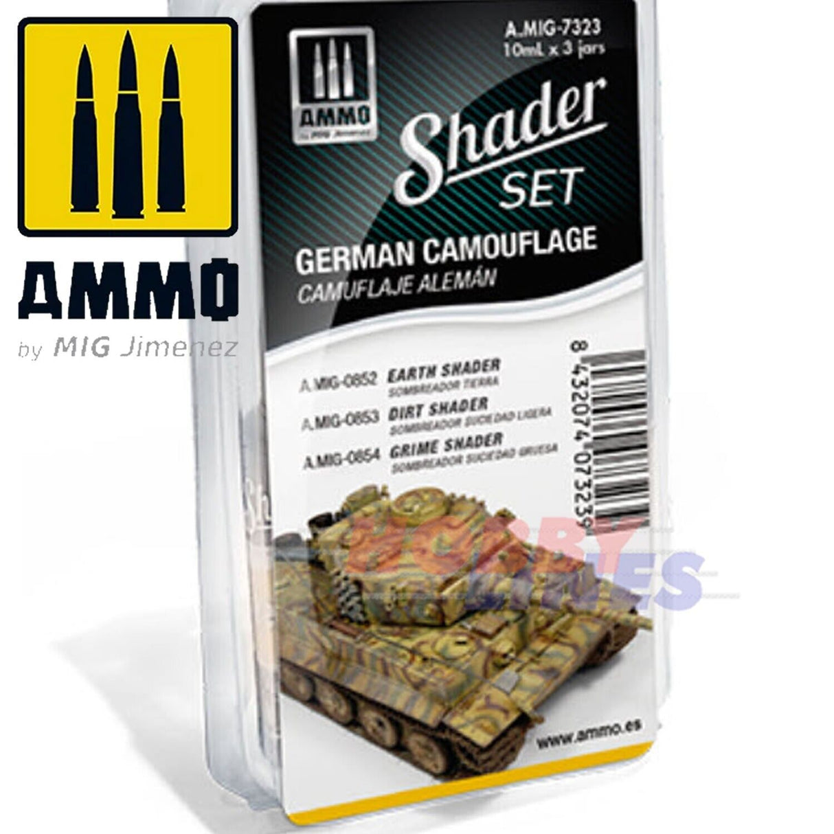 Shaders Set GERMAN CAMMOFLAGE Shade Effects 3 Jar 10ml Paint AMMO Mig MIG7323