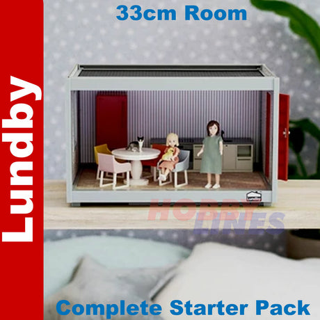 STARTER PACK ROOM 33cm modular unit Fully Furnished 1:18th scale LUNDBY Sweden