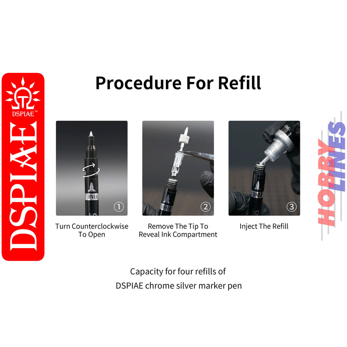 CR-10 Chrome Silver Refill For Markers -10ml | DSPIAE | DS016