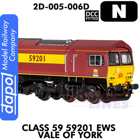 Class 59 59201 EWS Vale of York - DCC Fitted | Dapol | 2D-005-006D