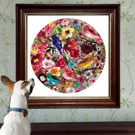 Birds & Blossoms  500 pc Round Puzzle | eeBoo | PZFBBL