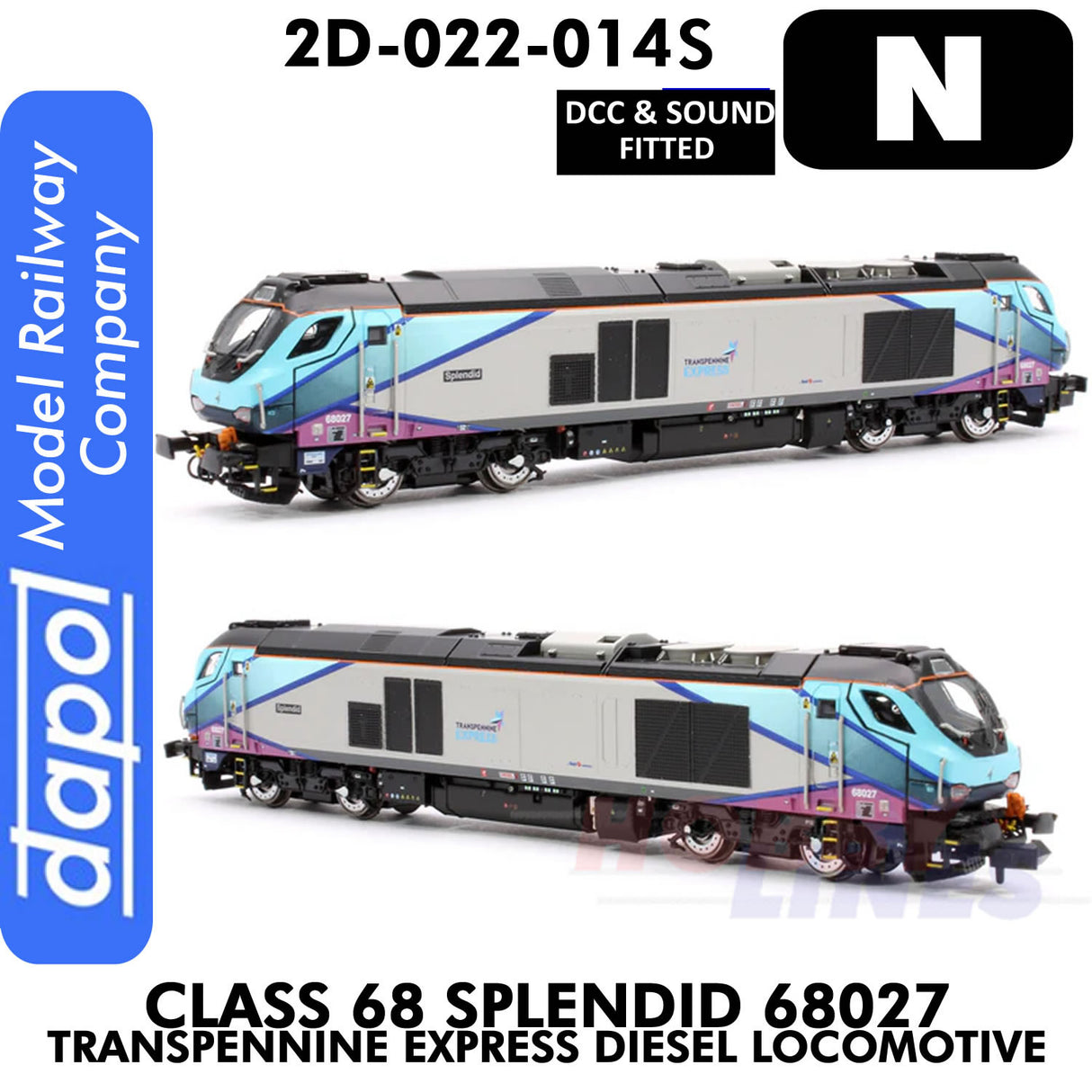 Class 68 Splendid 68027 Transpennine Express - DCC & Sound | Dapol |  2D-022-015S