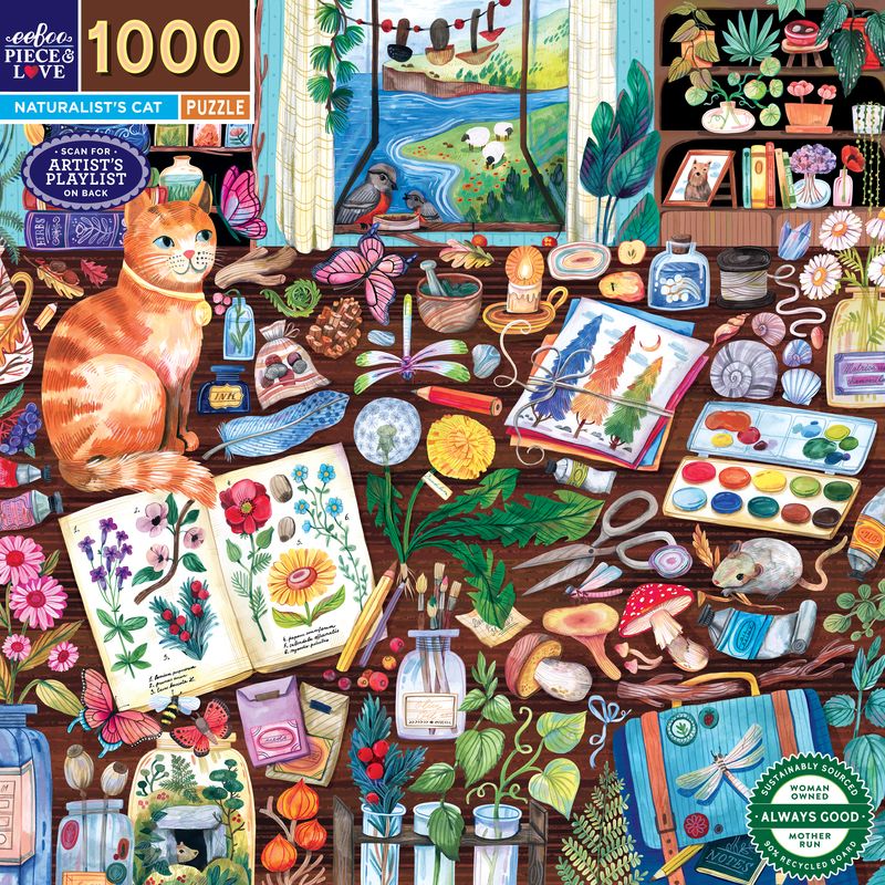 Naturalist's Cat 1000pc Puzzle | eeBoo | PZT713