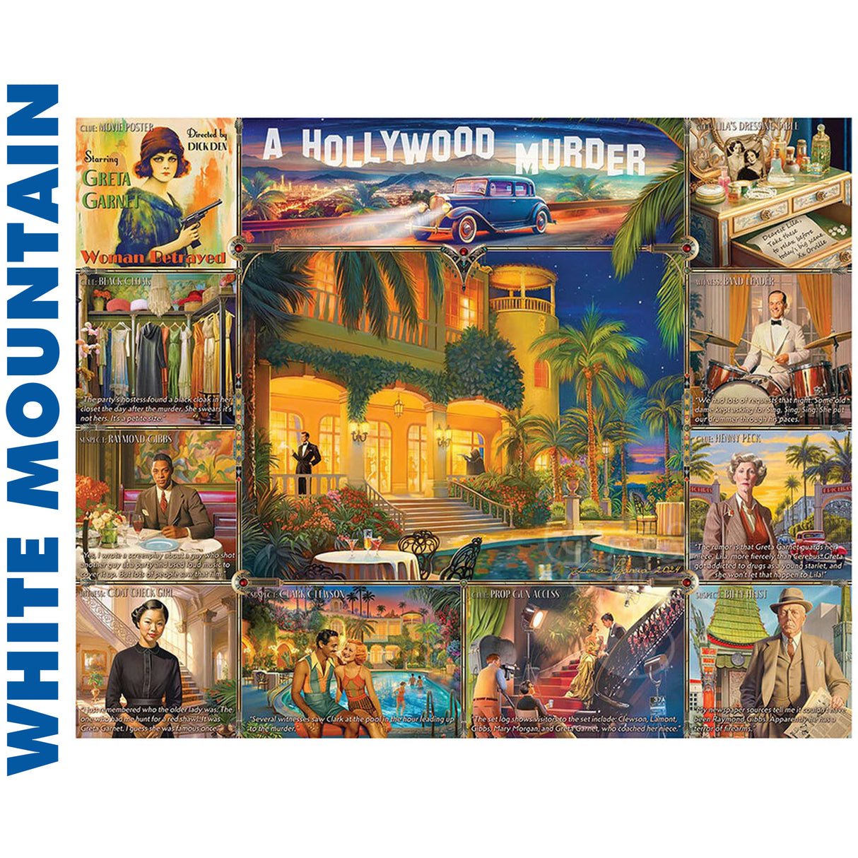 Hollywood Murder Mystery - 1000pc Puzzle | White Mountain | 1963pz