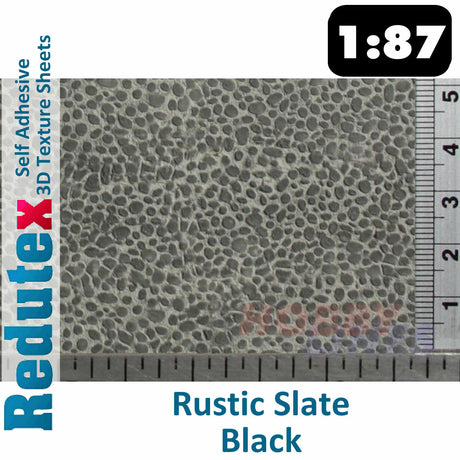 Redutex RUSTIC SLATE Black HO/OO 3D Self Adhesive Texture Sheets 087PR112