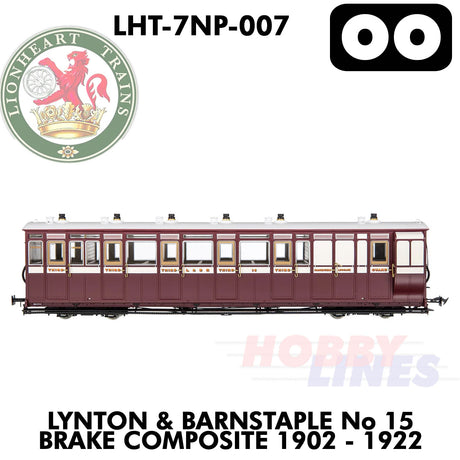 Lynton & Barnstaple No.15 Brake Composite 1902-1922 | Lionheart Trains | LHT-7NP-007