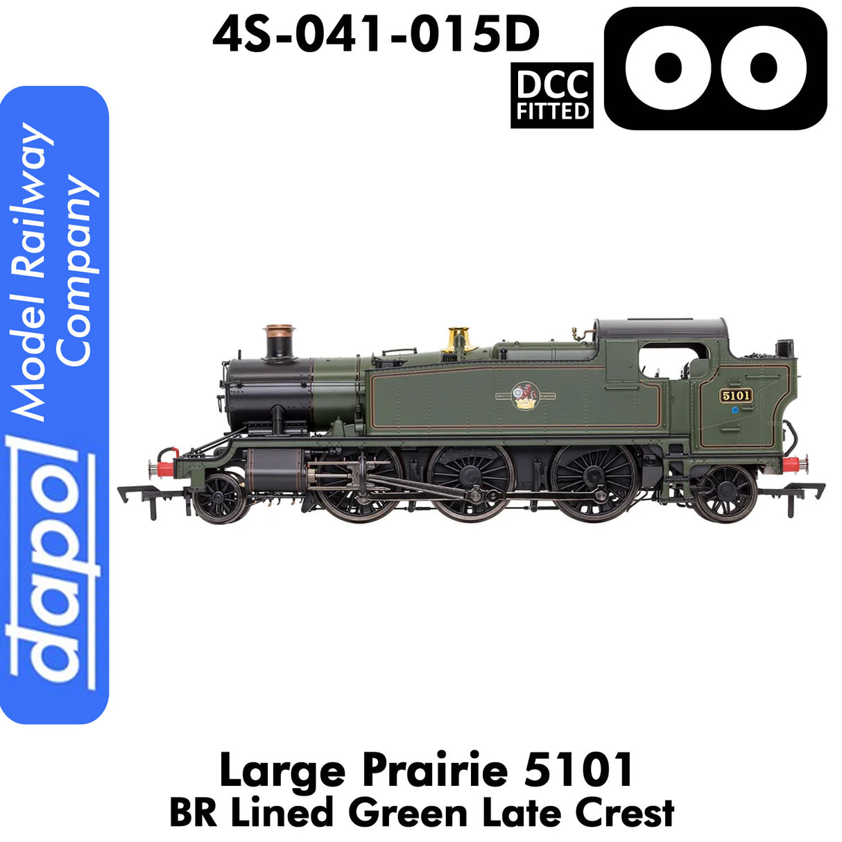 LARGE PRAIRIE 5101 BR Late Crest Steam Locomotive DCC Fitted | Dapol | 4S-041-015D