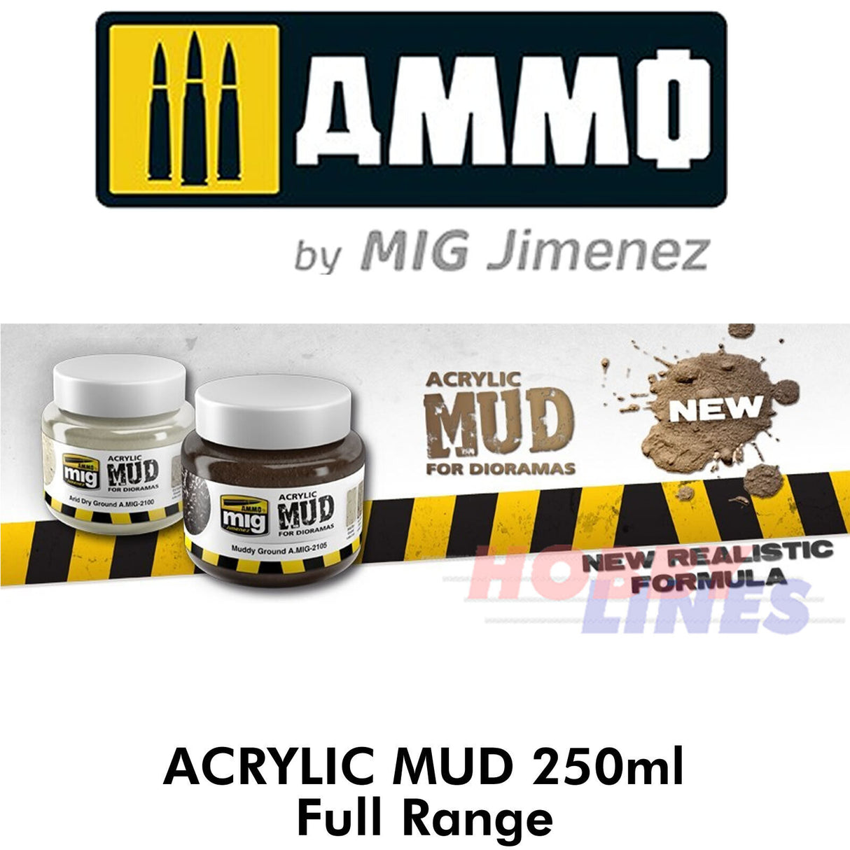 Acrylic Mud - Asphalt Ground - 250ml | Ammo by Mig Jimenez | MIG2107