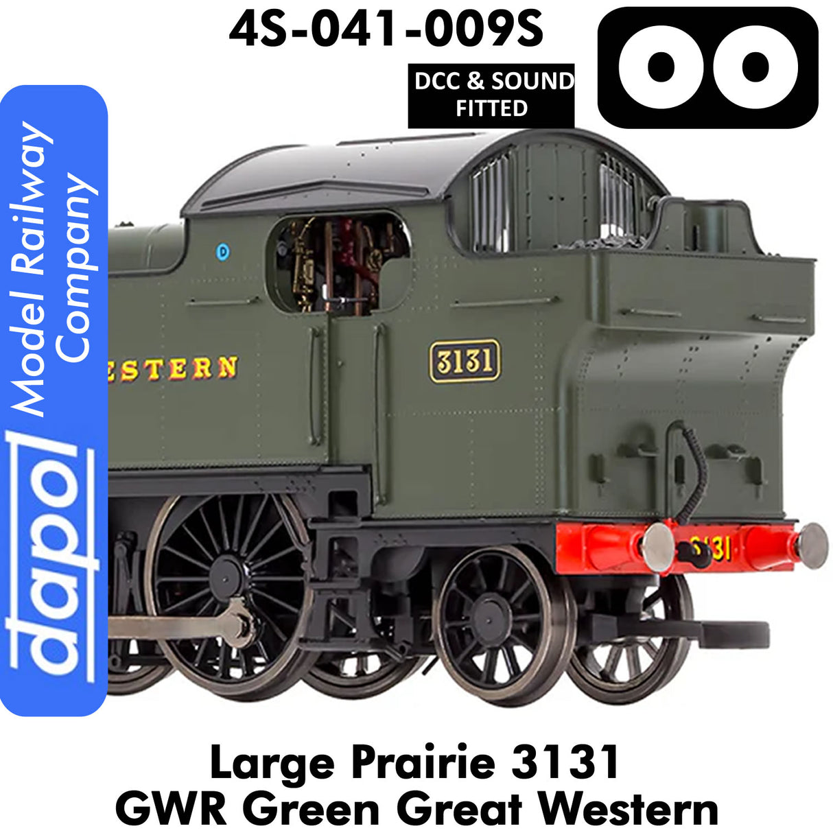 LARGE PRAIRIE 3131 GWR DCC & Sound Steam Locomotive |  Dapol | 4S-041-009S