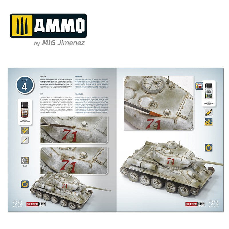 Solution Book 20 - How to Paint WWII Soviet Winter Vehicles (English, Castellano, Français, Deutsch) | Ammo by Mig Jimenez | MIG6603