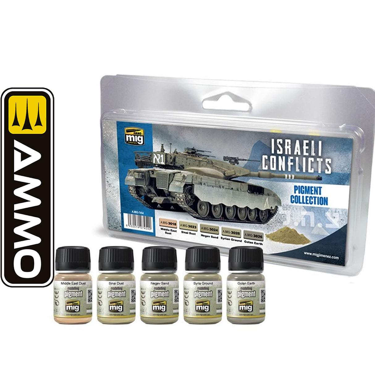 Israeli Conflicts Pigment Collection - 5 x 35ml Acrylic Colours | AMMO by Mig Jimenez | MIG7454