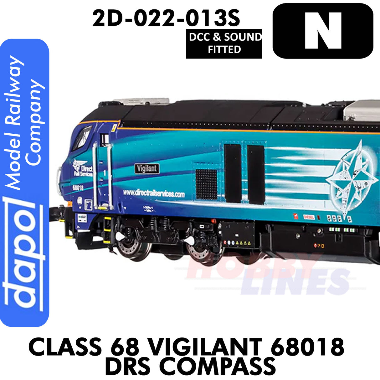 Class 68 Vigilant 68018 DRS  - DCC & Sound | Dapol | 2D-022-013S