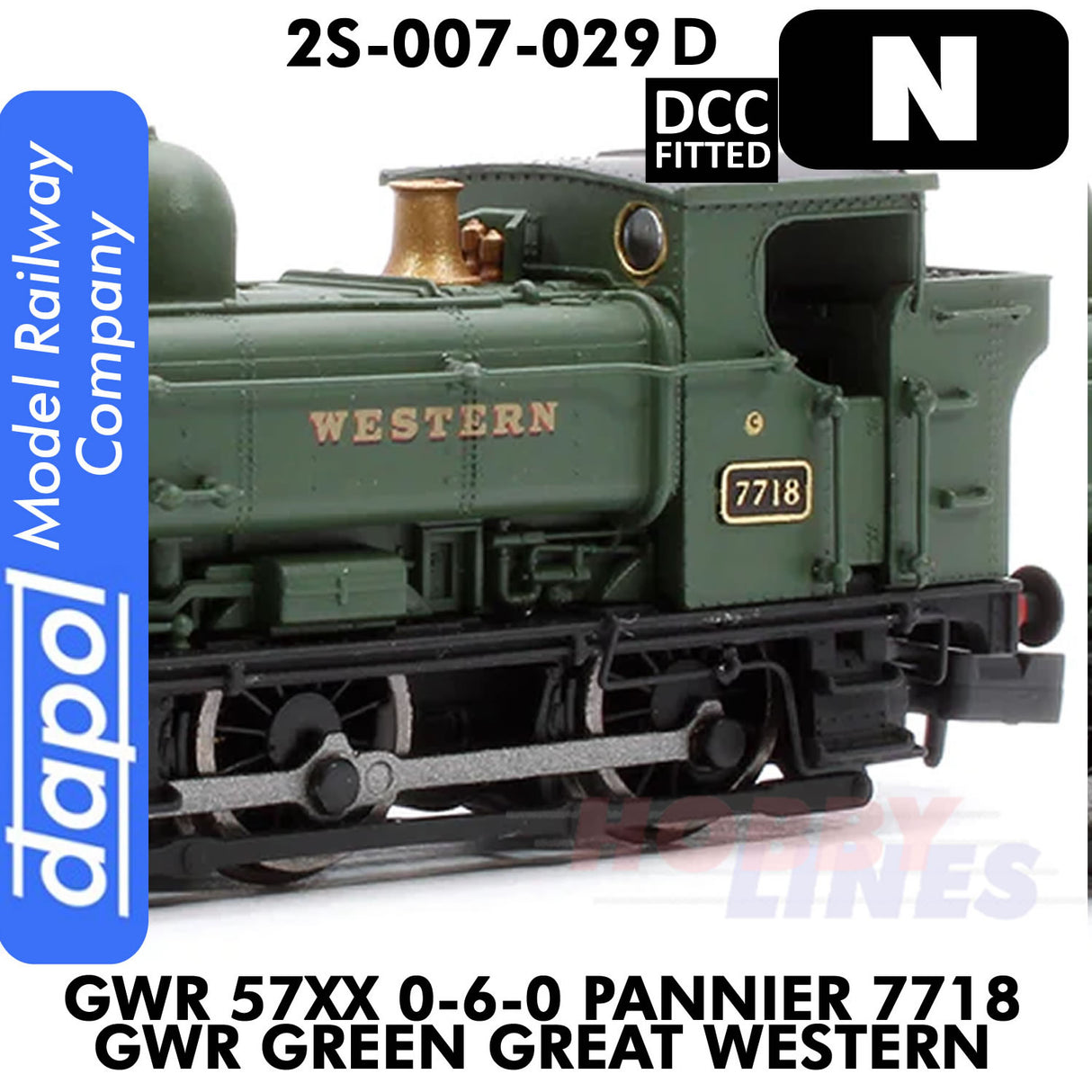 Great Western Railway - 57XX 0-6-0 Pannier 7718 Green Great Western - DCC Fitted | Dapol | 2S-007-029D