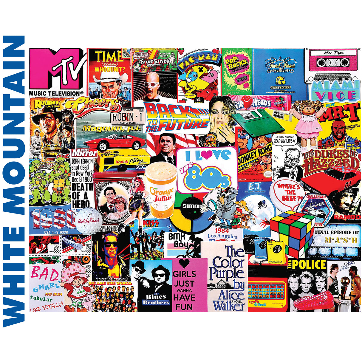 I LOVE THE 1980's 1000 pc super deluxe Jigsaw Puzzle WHITE MOUNTAIN 1525