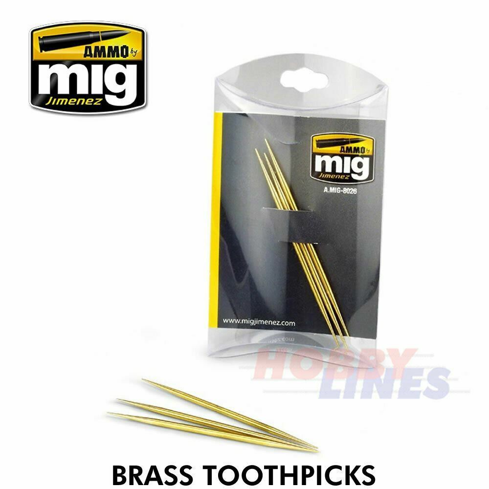 BRASS TOOTHPICKS 3 pieces High Quality Machined Brass AMMO Mig Jimenez Mig8026