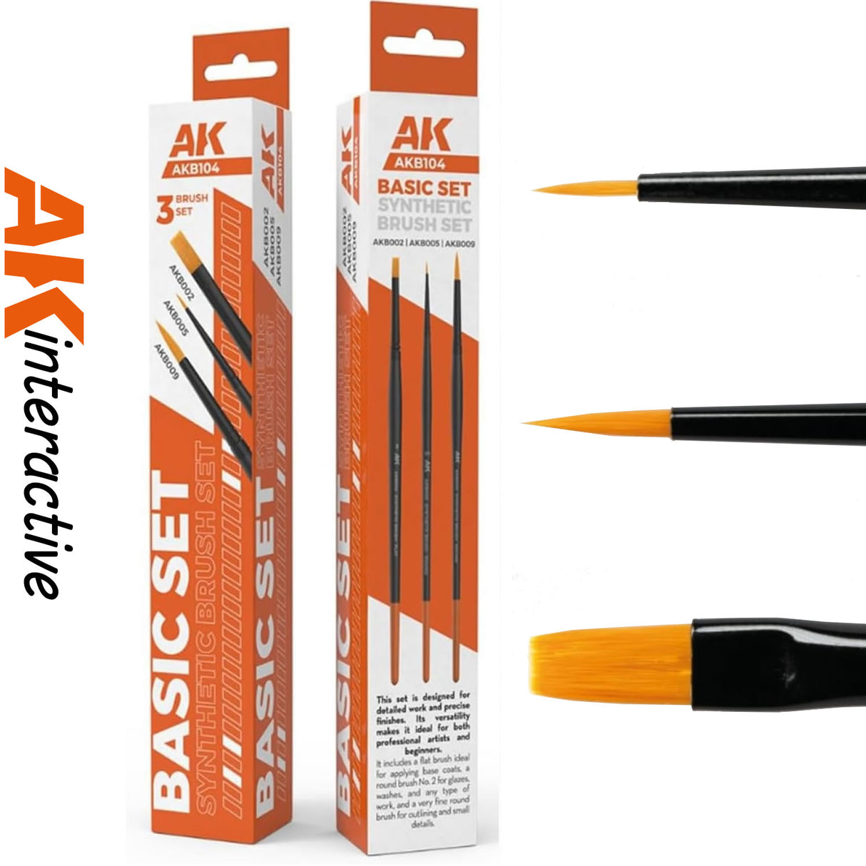 Basic Set - Synthetic Brush x 3 Set | AK interactive | AKB104