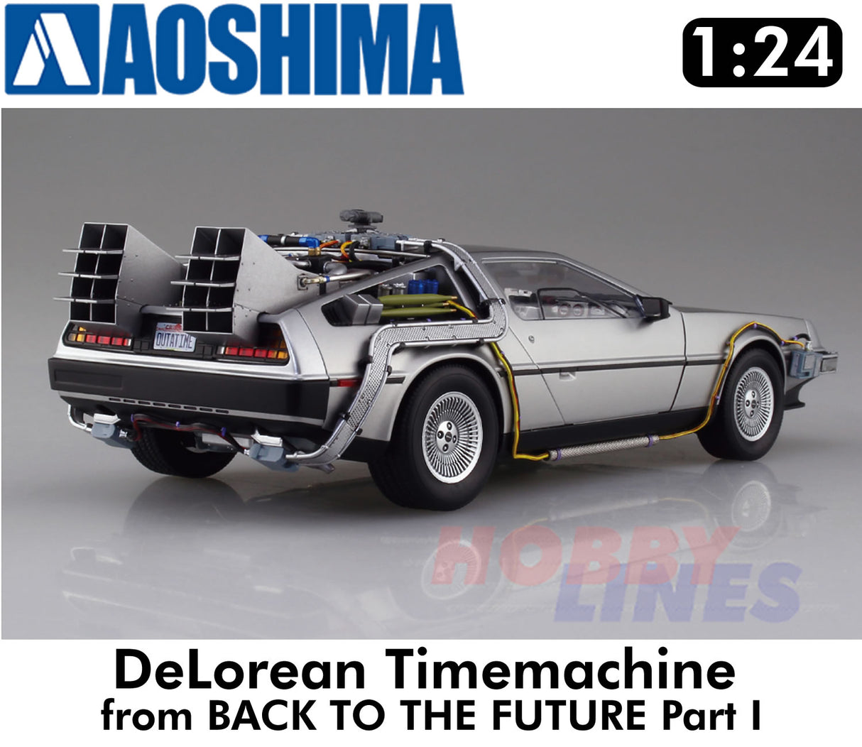DeLorean BACK TO THE FUTURE Time Machine Pt1 DMC 1:24 kit AOSHIMA 06436