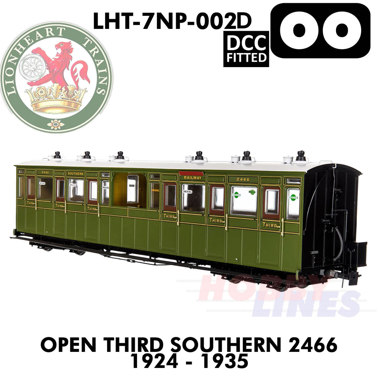 Open Third Southern 2466 1924-1935 - DCC - 1.435 OO | Lionheart Trains |  LHT-7NP-002D