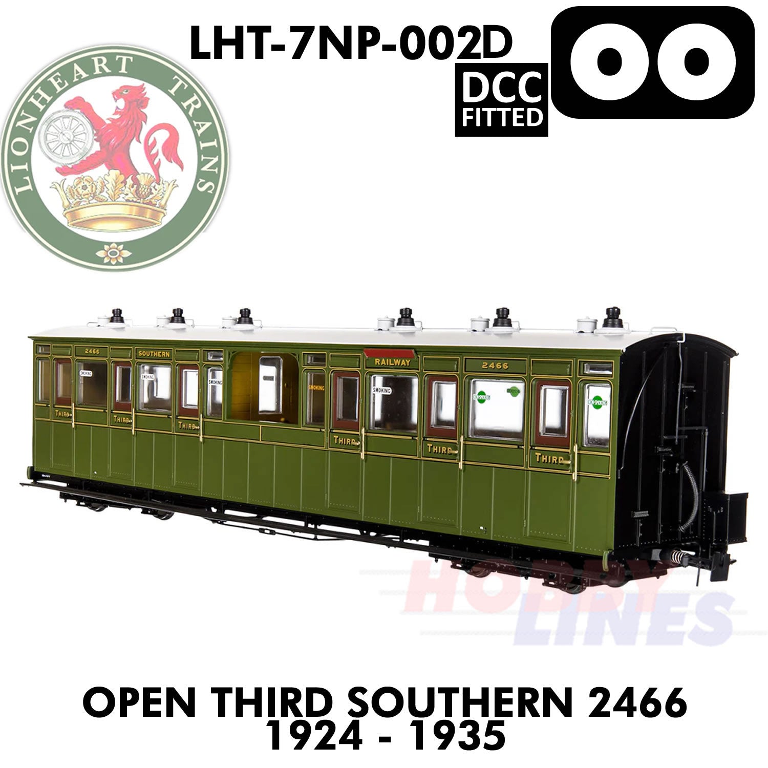 Open Third Southern 2466 1924-1935 - DCC - 1.435 OO | Lionheart Trains |  LHT-7NP-002D