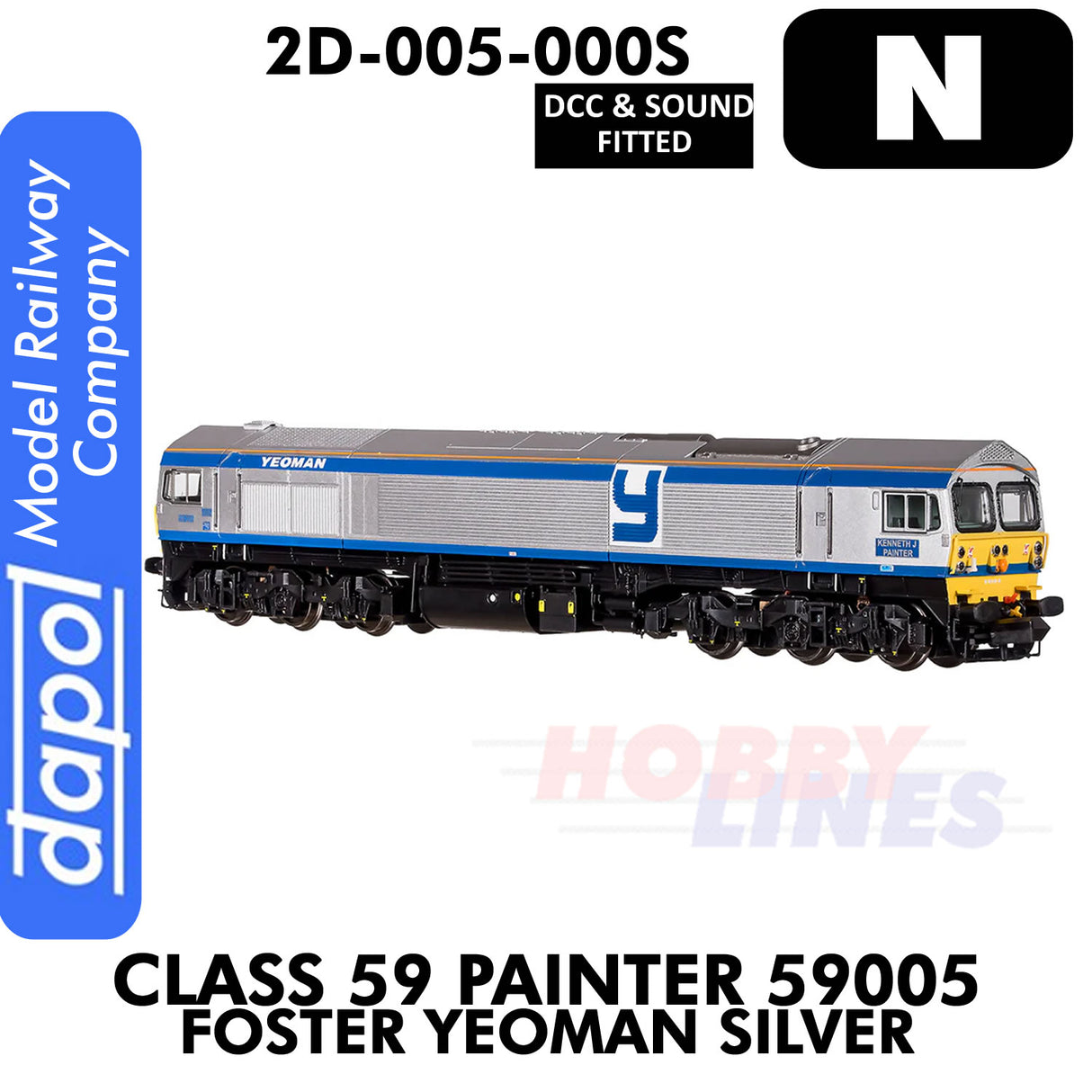 Class 59 Painter 59005 Foster Yeoman Silver - DCC & Sound | Dapol | 2D-005-000S