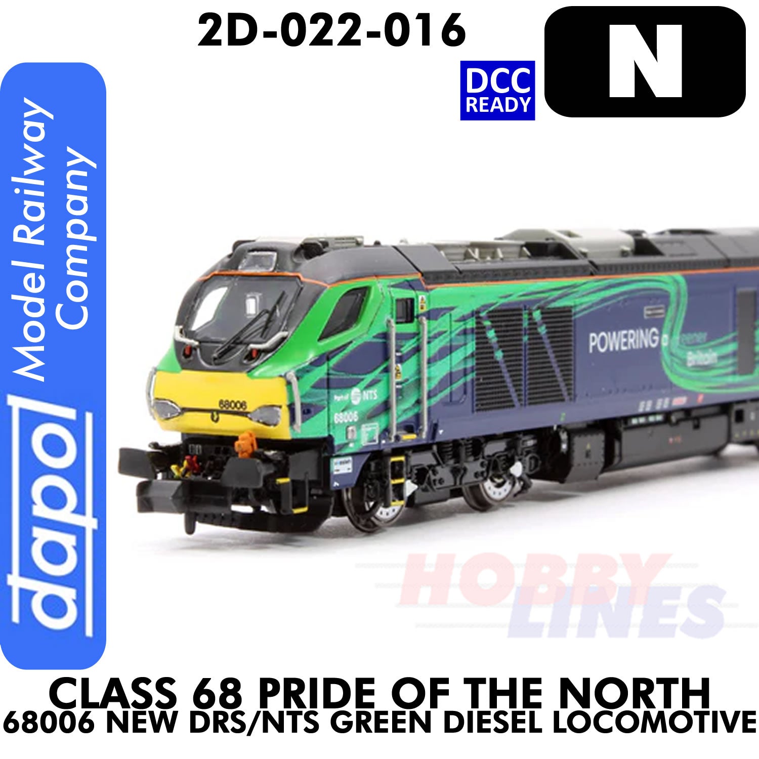 Class 68 Pride of the North  68006 New DRS/NTS Green Diesel - DCC ready | Dapol | 2D-022-016