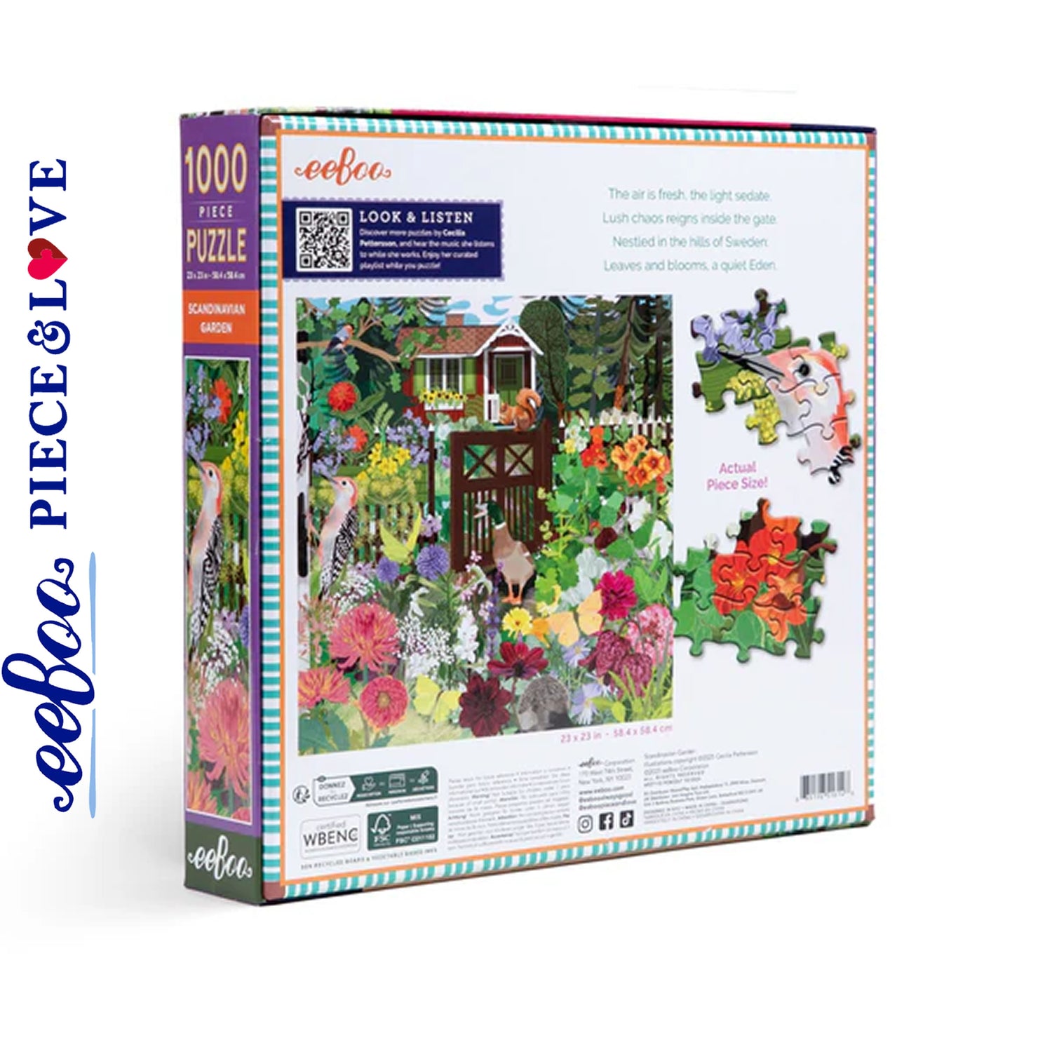 eeBoo SCANDINAVIAN GARDEN 1000 pc Square Jigsaw Puzzle Super Deluxe PZT115