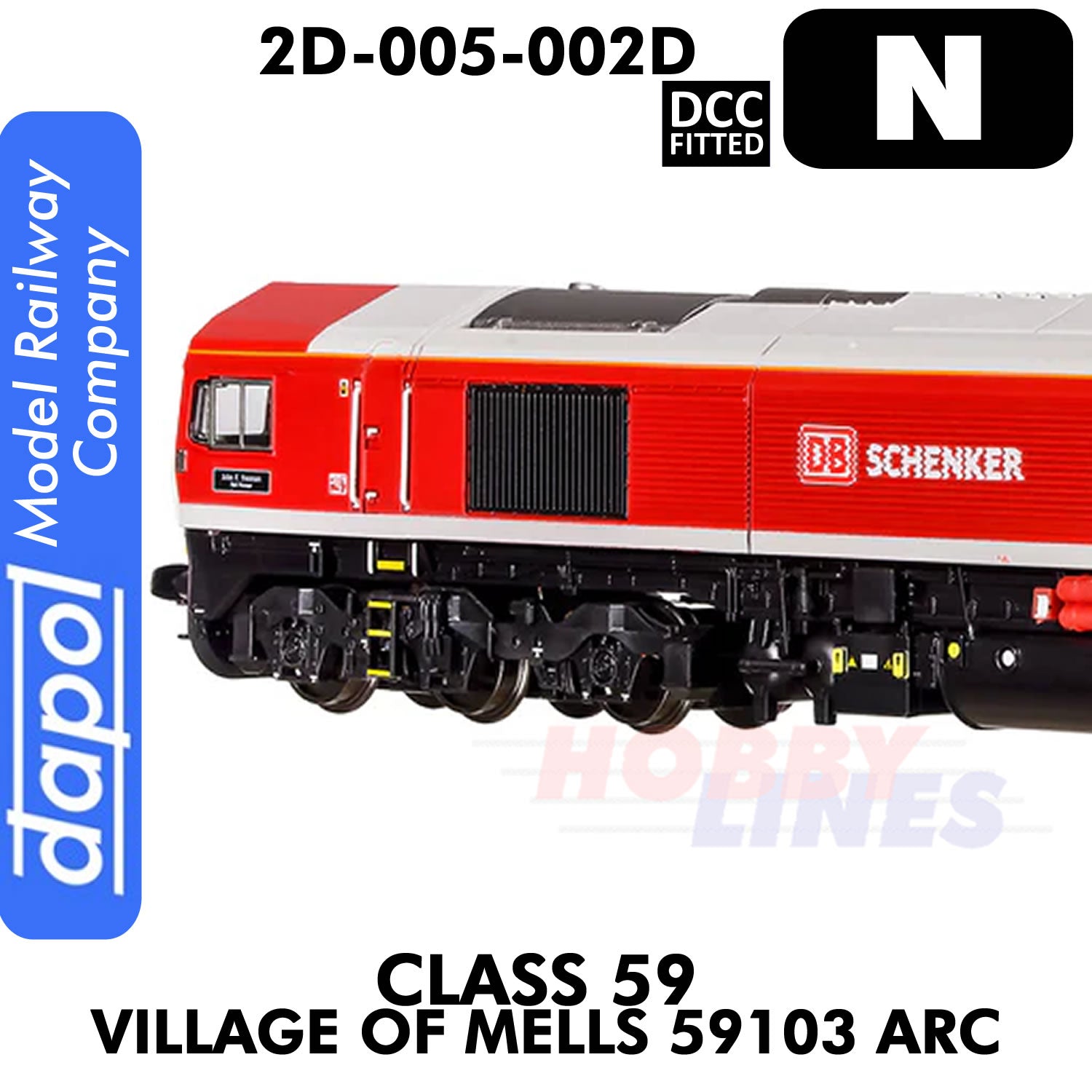 Class 59 John F Yeoman 59206 DB Schenker - DCC Fitted |  Dapol | 2D-005-002D