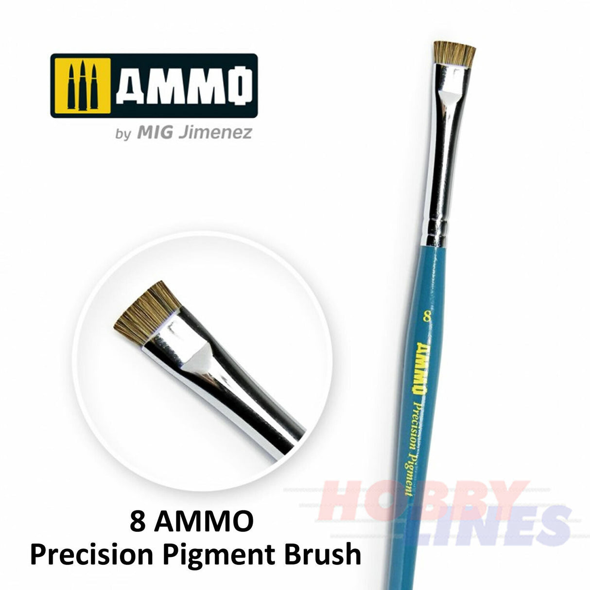 PRECISION PIGMENT BRUSH Range Short hair Sizes 4 & 8 AMMO Mig Jimenez
