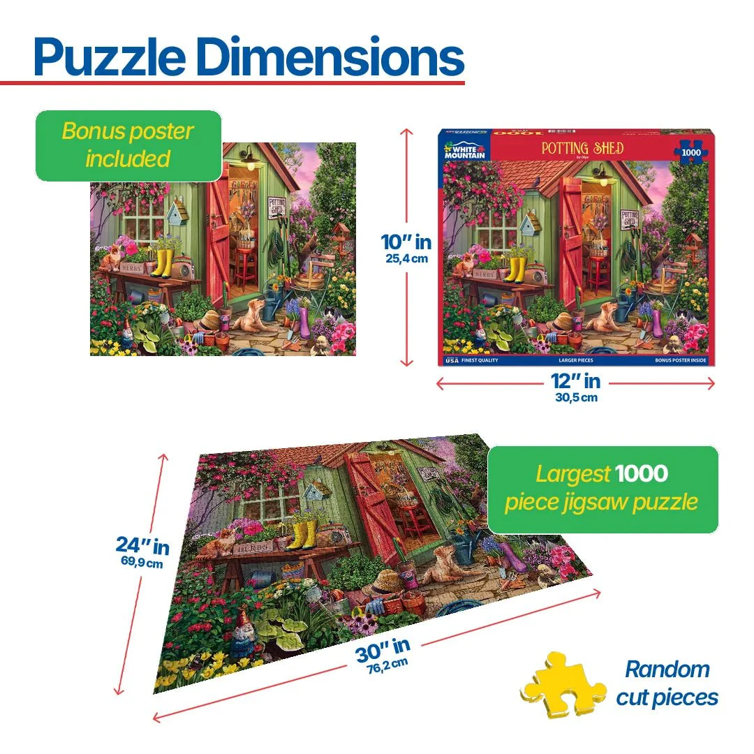 Potting Shed - 1000pc Puzzle | White Mountain | 2064pz