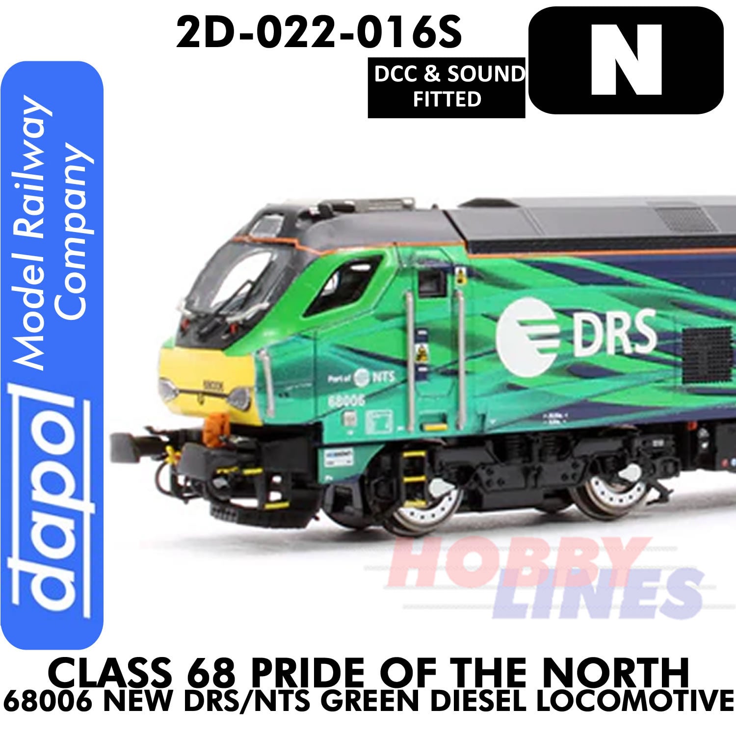 Class 68 Pride of the North 68006 New DRS - DCC & Sound | Dapol | 2D-022-016S