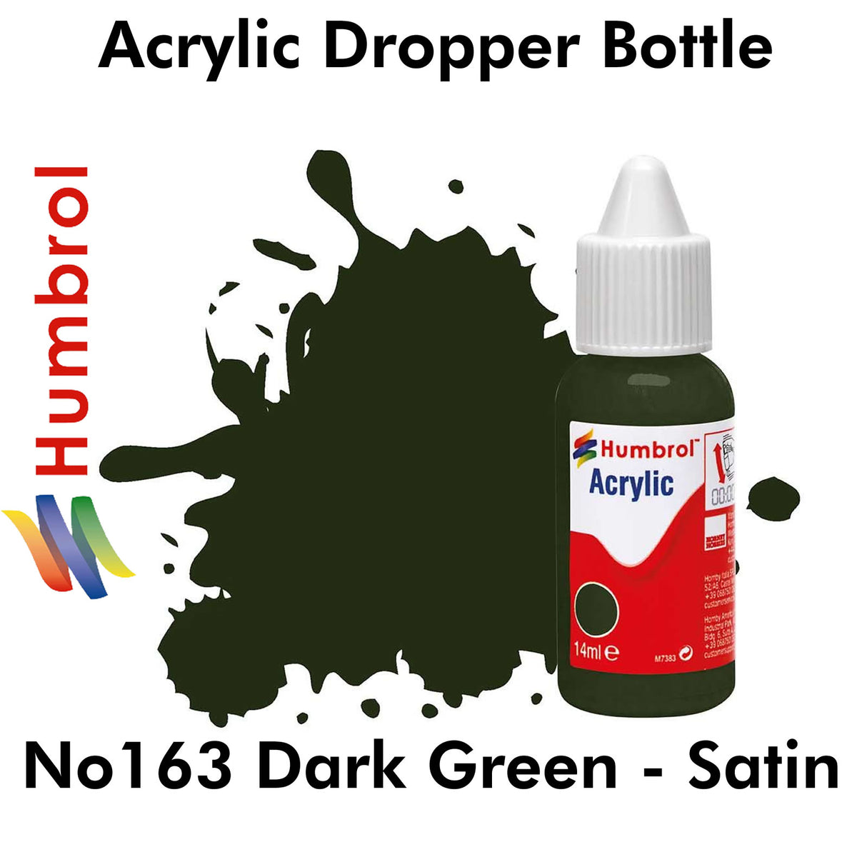 Acrylic Dropper - No 163 Dark Green - Satin | Humbrol | DB0163